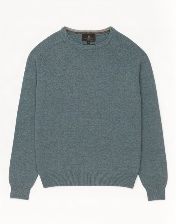 Marks & Spencer Herre Regular Fit Boat Neck Jumper Sweater Small Blue