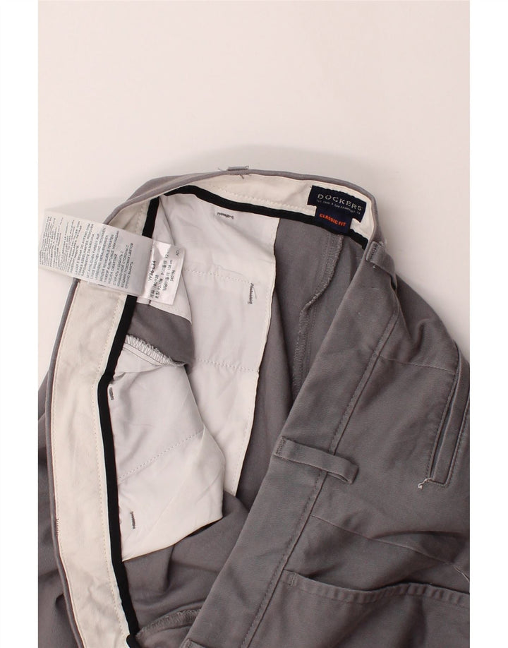 DOCKERS Mens Classic Fit Straight Chino Trousers W36 L34  Grey Polyester Vintage Dockers and Second-Hand Dockers from Messina Hembry 