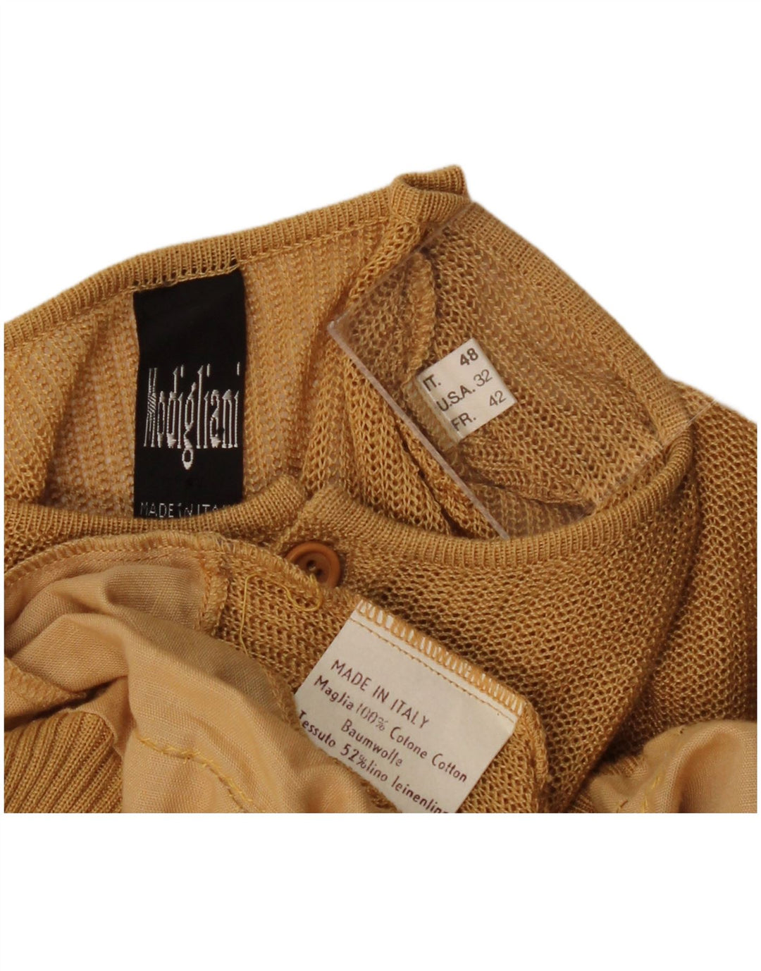 MODIGLIANI Dame sweater med rund hals IT 48 XL Beige Colourblock