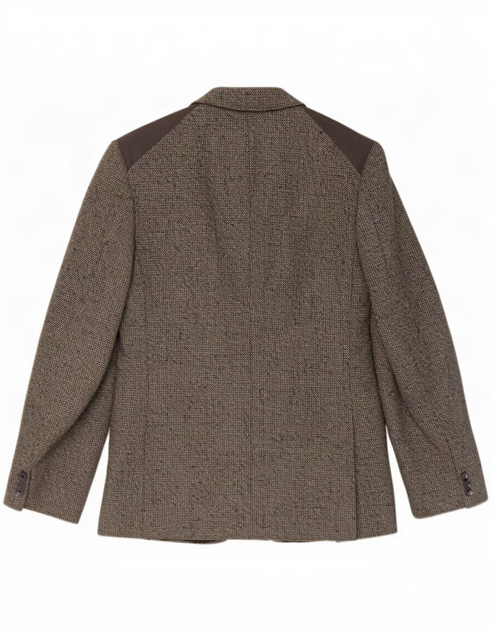 Vintage blazerjakke til mænd med 1 knap UK 38 Medium Grey Flecked Wool