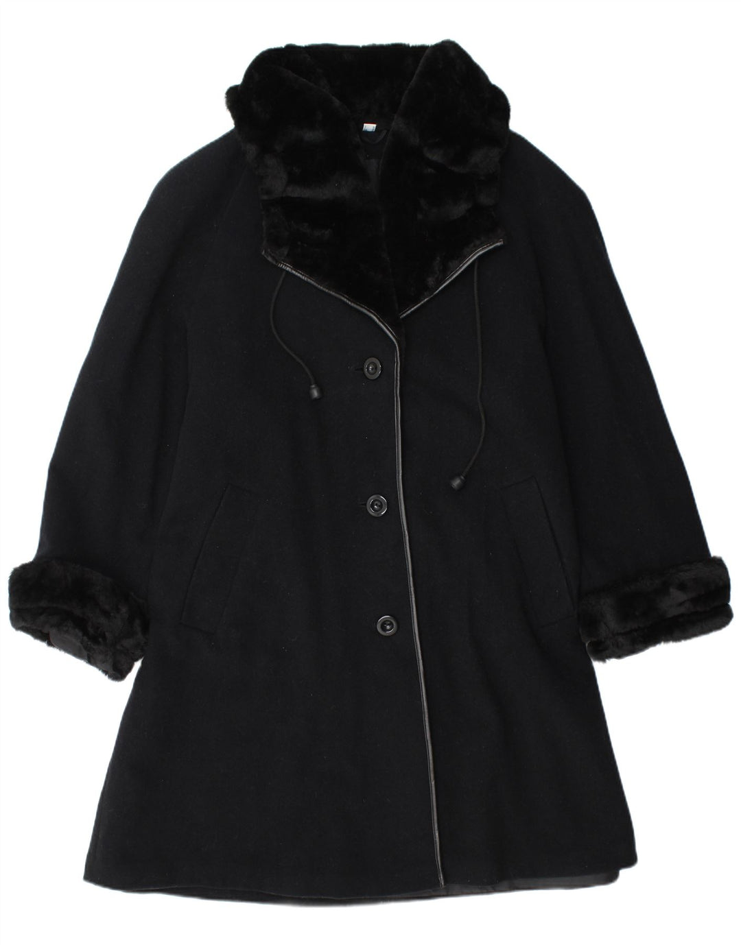 Barisal Dame Oversized Overfrakke UK 16 Stor Sort Uld