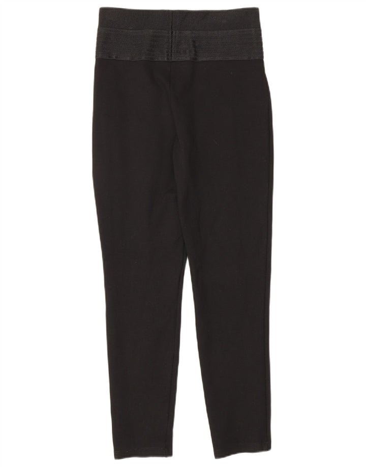 Zara Womens Crop Leggings UK 8 Small Black Herringbone