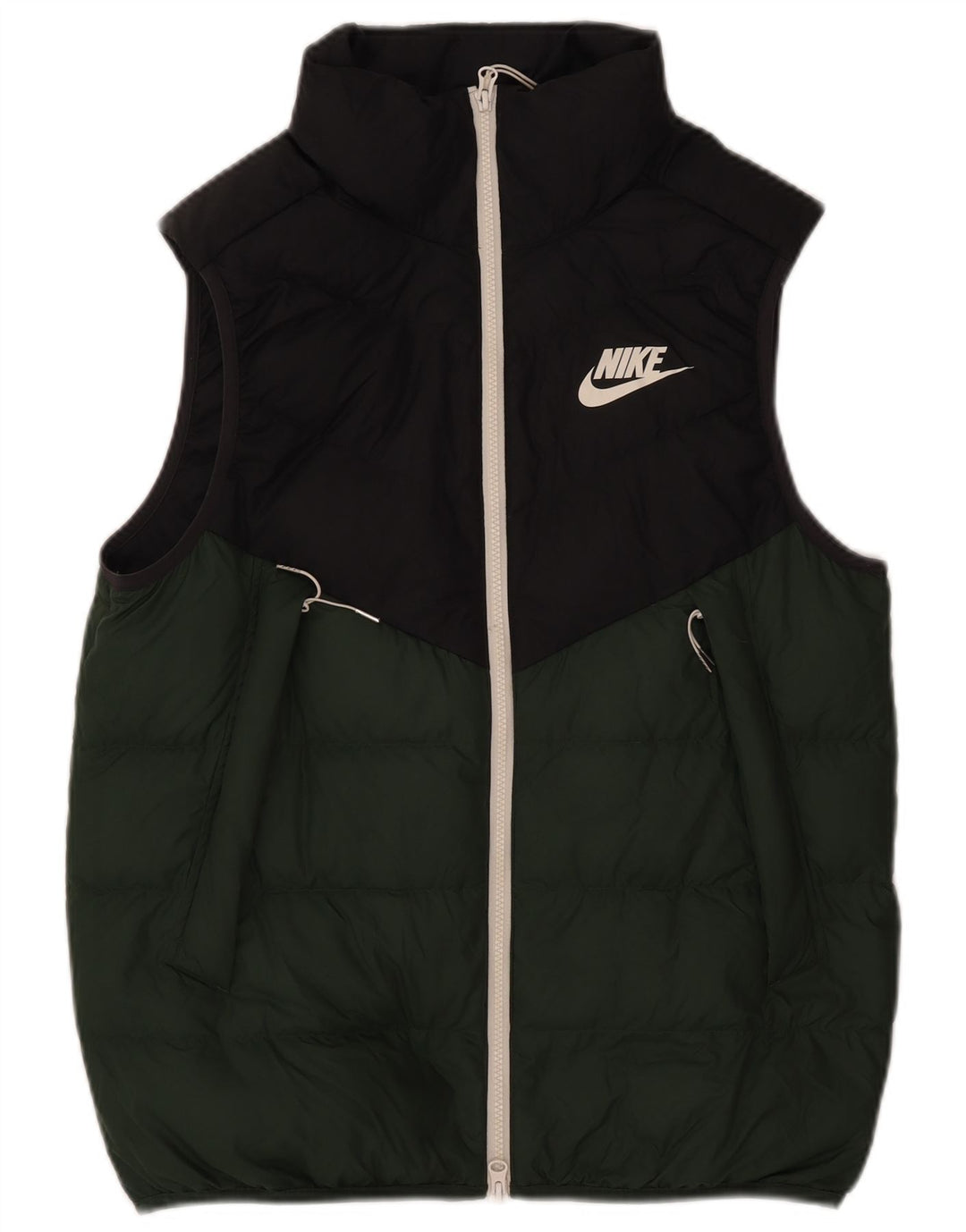 Nike Herre Polstret Gilet UK 38 Medium Green Colourblock Polyester