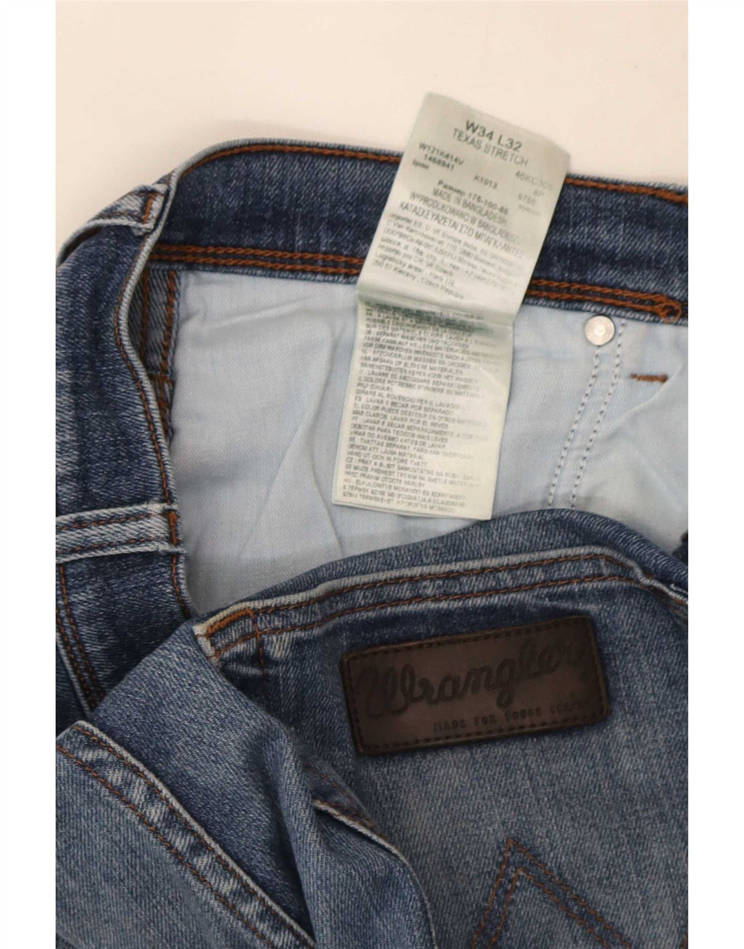 Wrangler Herre Texas Stretch Straight Jeans W34 L32 Blå Bomuld