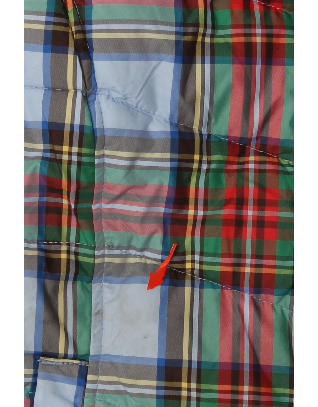 LANDS END Womens Polstret Gilet UK 10 Lille flerfarvet ternet polyester