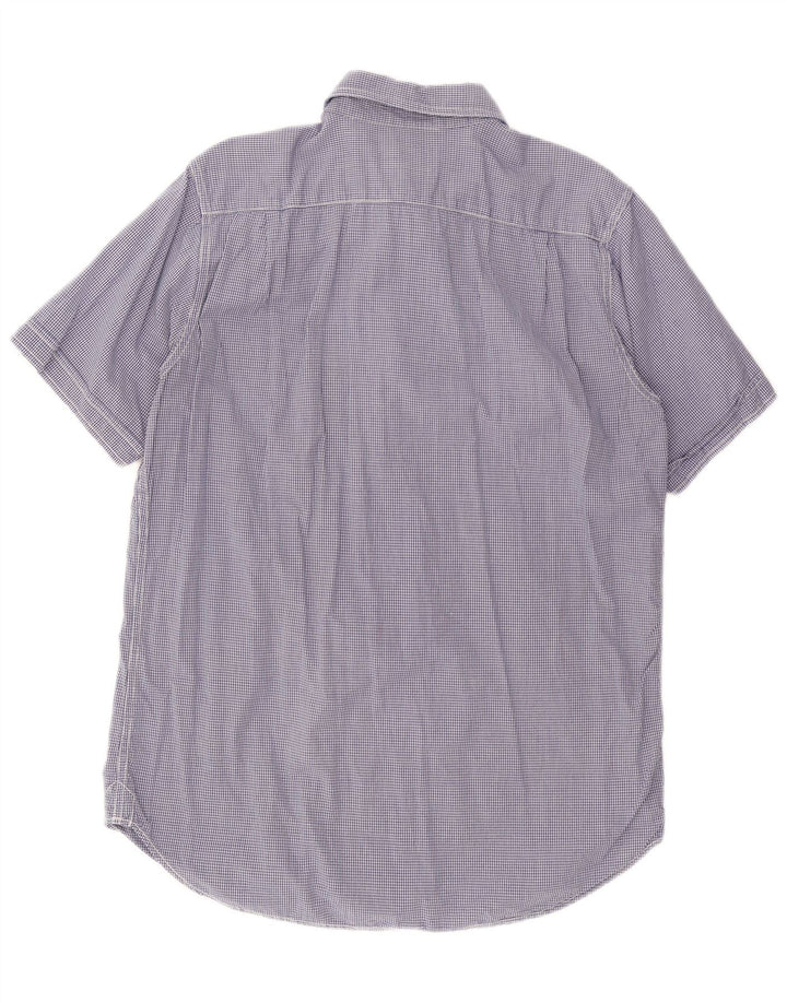 WOOLRICH Kortærmet Herreskjorte XL Marineblå Gingham