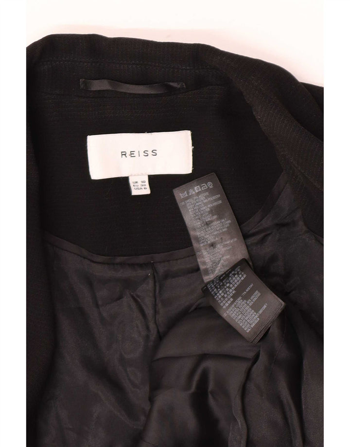 Reiss Dame 1-knap Blazer Jacket UK 10 Small Black Acetate