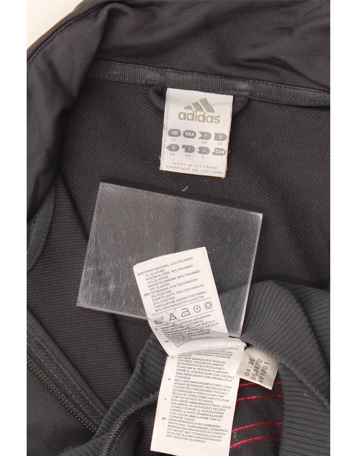 ADIDAS Dame Climalite Træningsdragt Topjakke UK 12 Medium Grå Polyamid