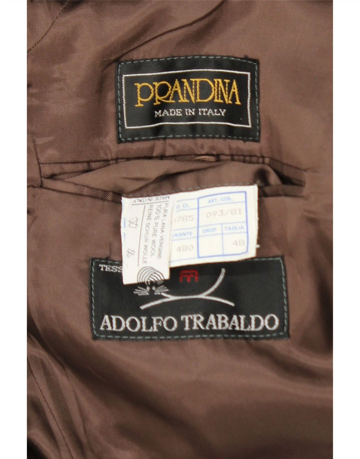 Prandina Trench Coat til mænd IT 48 Medium Brun Ternet Virgin Wool