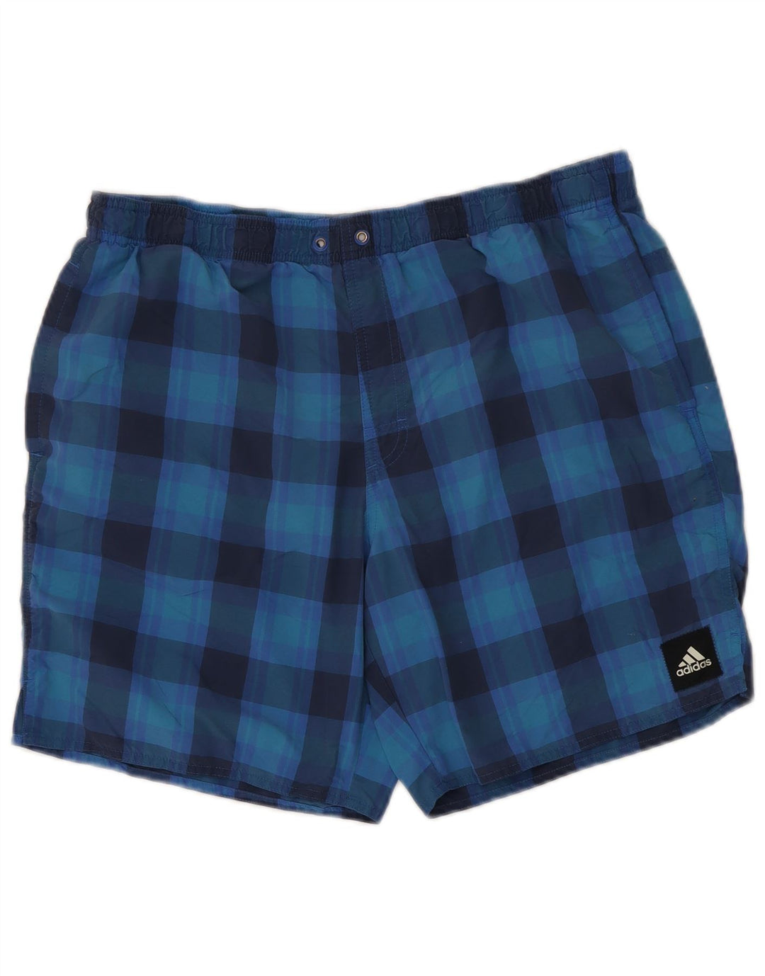 ADIDAS Badeshorts til mænd store blå ternet nylon