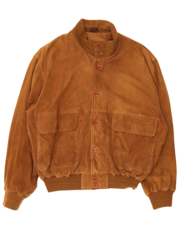 Vintage herre ruskind bomberjakke IT 48 Medium Brun