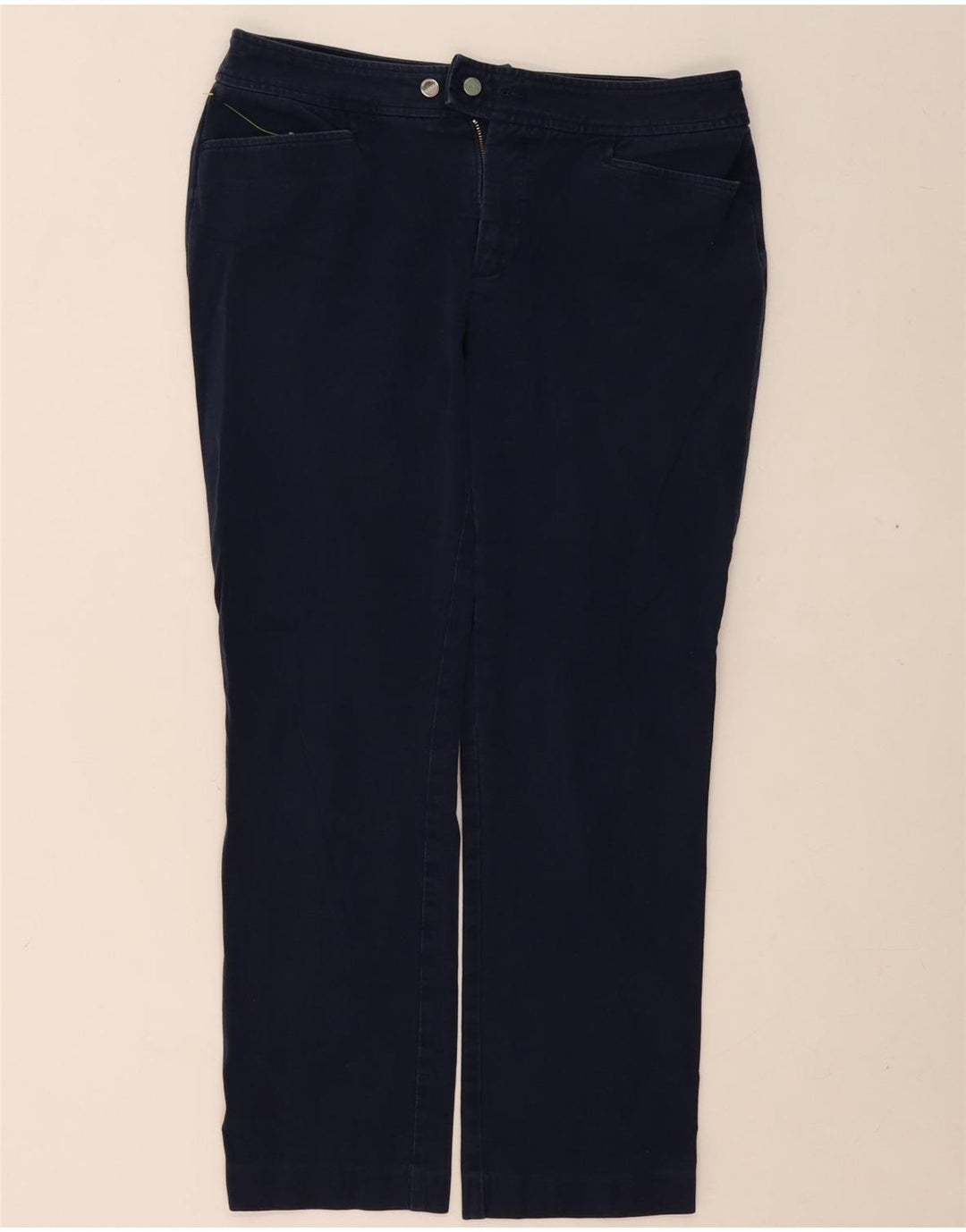 CHAPS Womens Petite Straight Casual Trousers W34 L27 Navy Blue Vintage Chaps and Second-Hand Chaps from Messina Hembry 