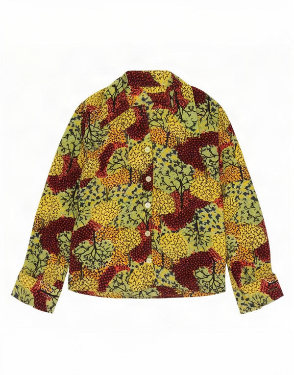 Vintage dameskjorte UK 12 Medium Yellow Floral