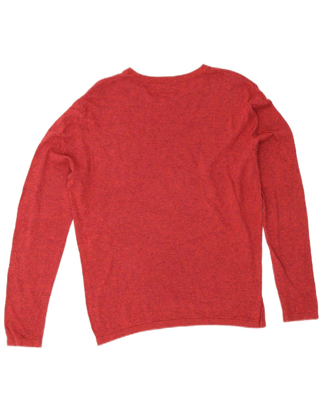 Zara Herre Boat Neck Jumper Sweater Medium Rød Flecked