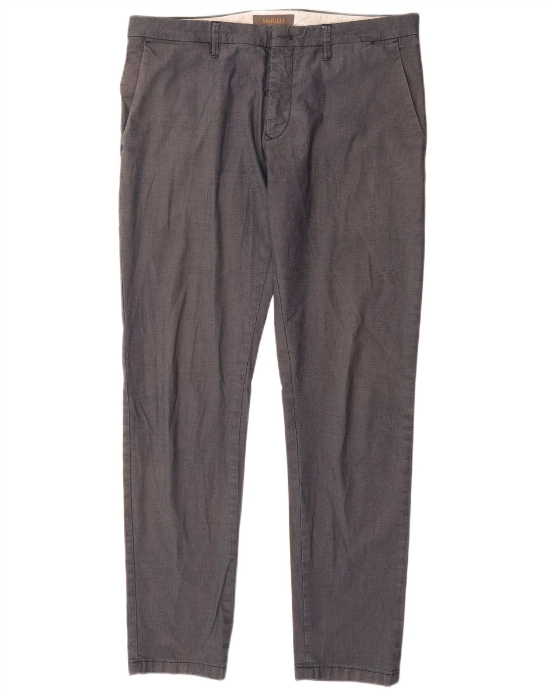 SIVIGLIA Lige Chinobukser til mænd W35 L32 Marineblå bomuld