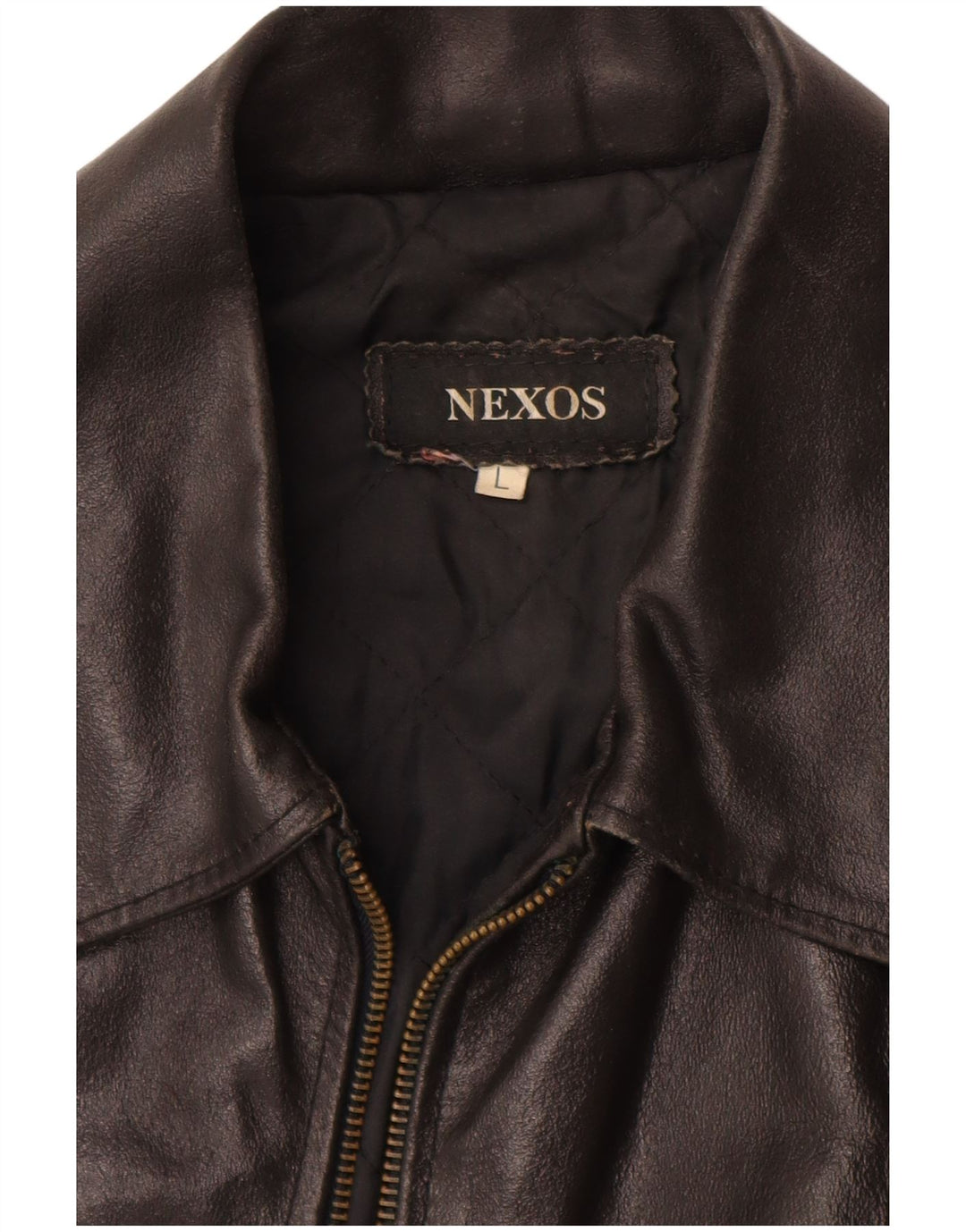 NEXOS Womens Leather Jacket UK 14 Large Black Leather