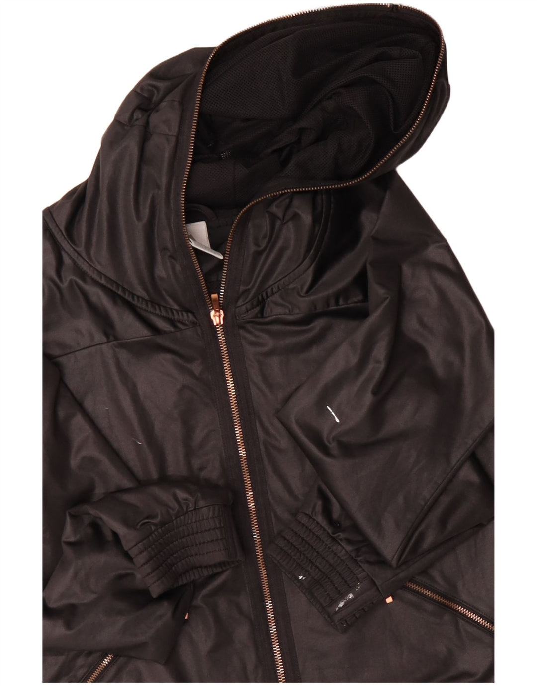 ADIDAS Regnjakke med hætte til kvinder UK 10 Lille sort polyester