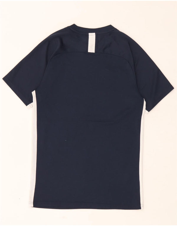 Nike Herre Dri Fit T-shirt Top Small Navy Blue Colourblock