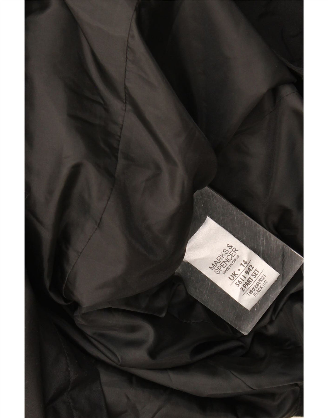 Marks & Spencer Trench Coat til kvinder UK 14 Stor sort polyester