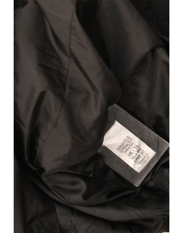 Marks & Spencer Trench Coat til kvinder UK 14 Stor sort polyester