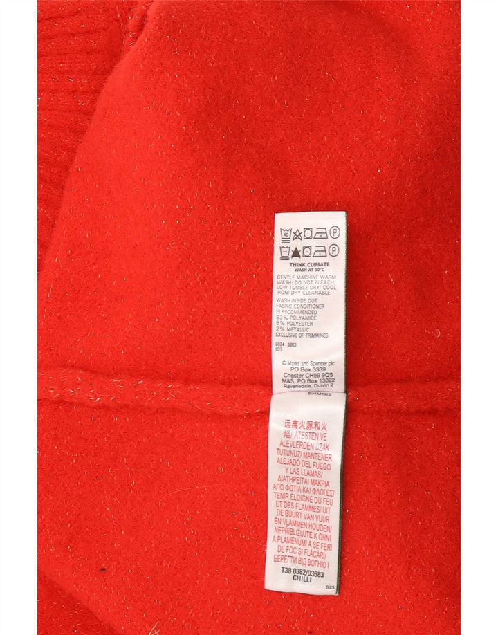Marks & Spencer Dame Turtle Neck Jumper Sweater UK 16 Large Red