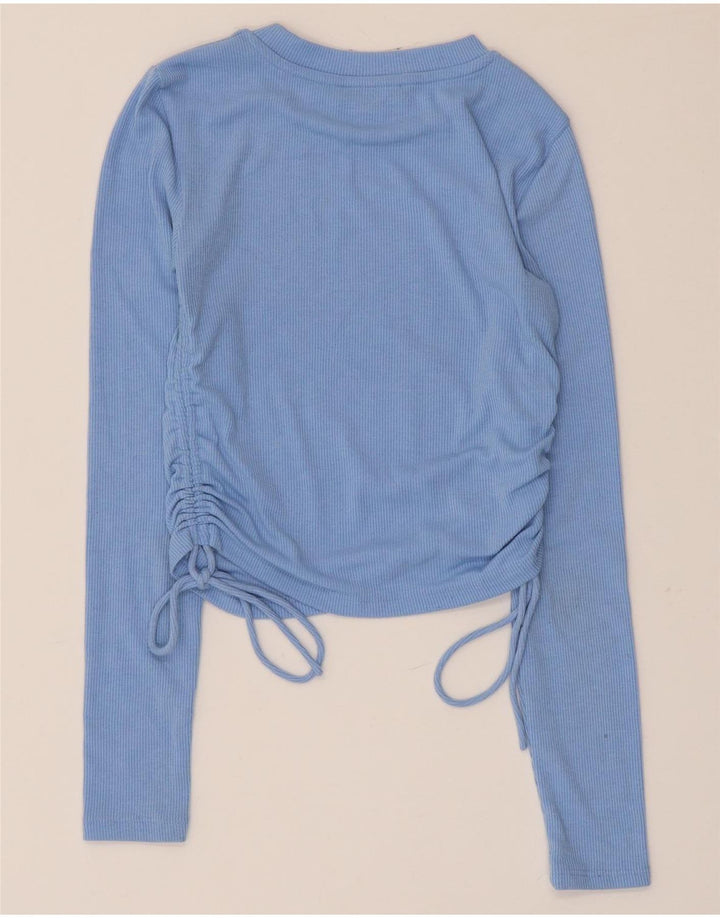 Zara Dame Crop Top Langærmet UK 8 Lille Blå
