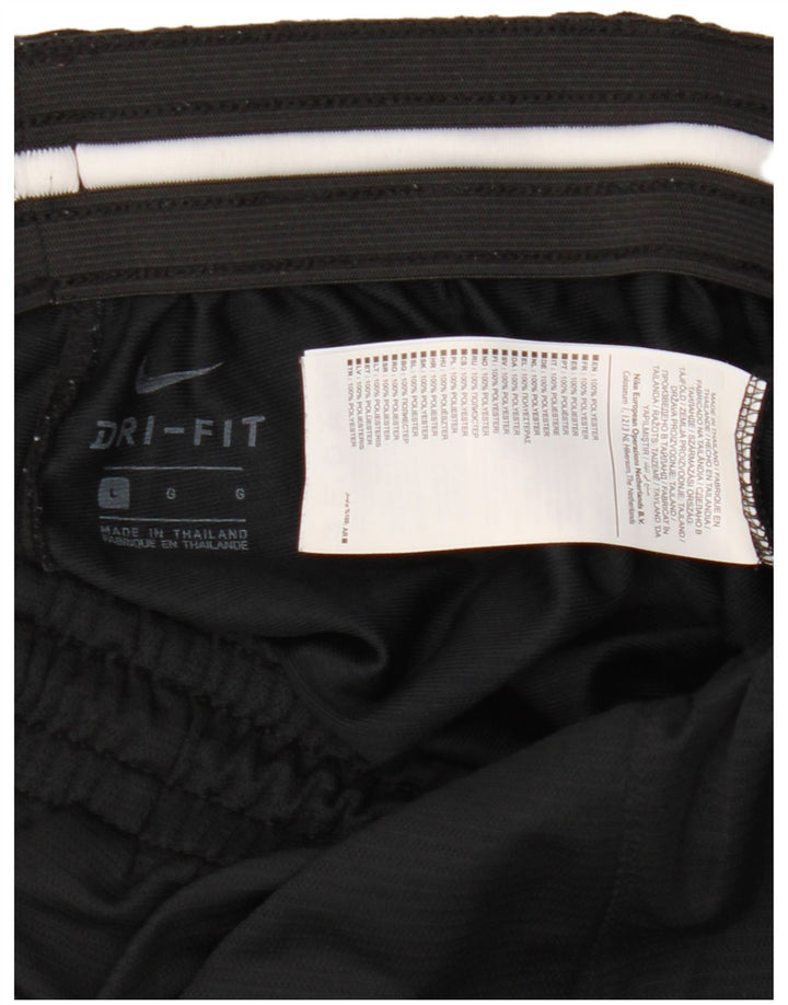 Nike Herre Dri Fit grafiske sportsshorts store sorte polyester