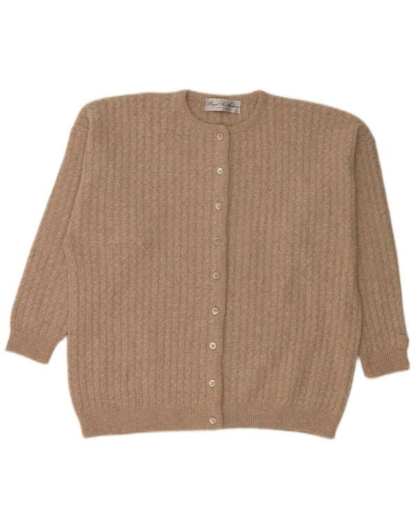 ST. ANDREWS Dame Cardigan Sweater UK 18 XL Beige Angora