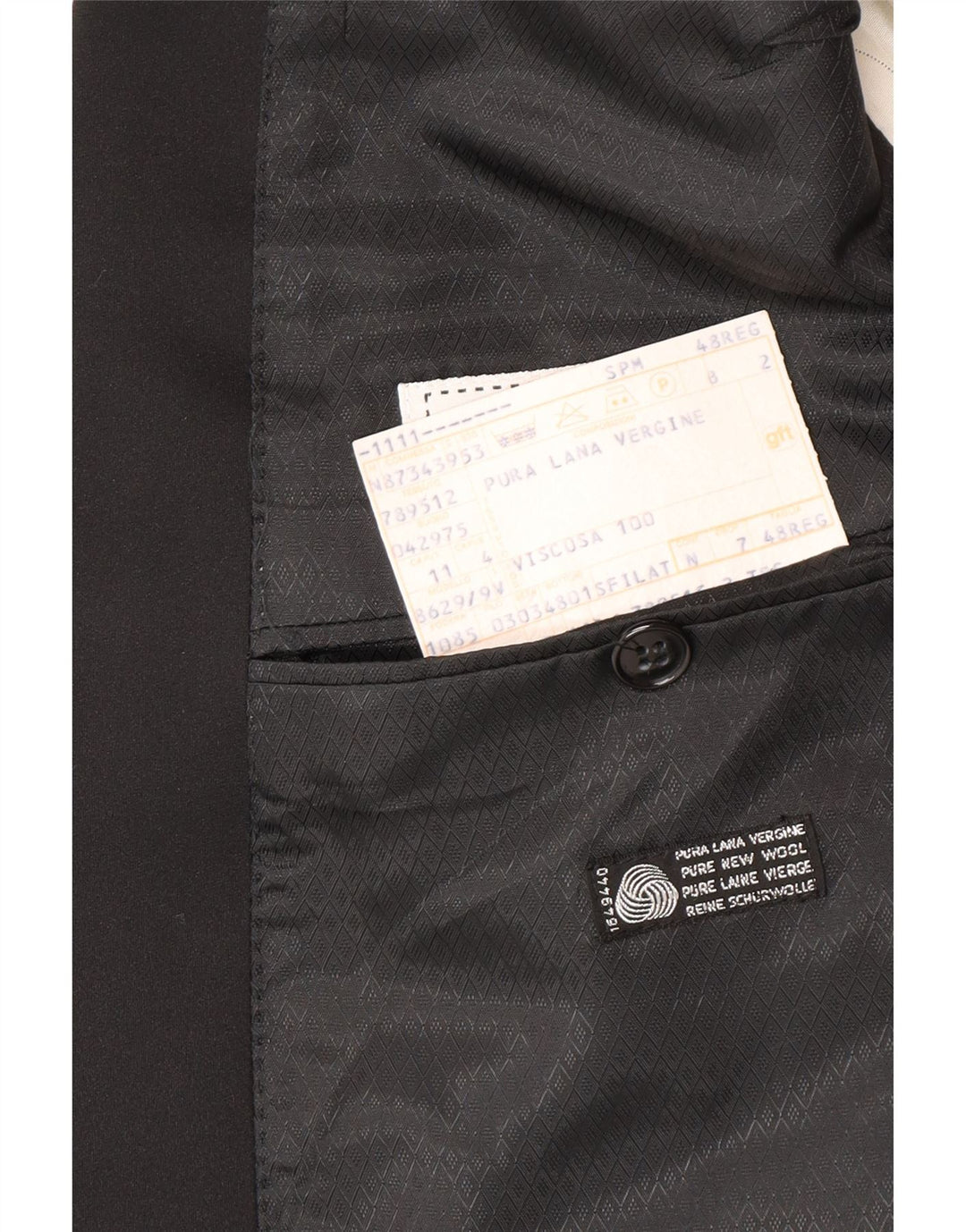 Profilo Herre Dobbeltradet Blazerjakke IT 48 Medium Sort Virgin Wool