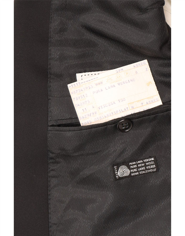 Profilo Herre Dobbeltradet Blazerjakke IT 48 Medium Sort Virgin Wool