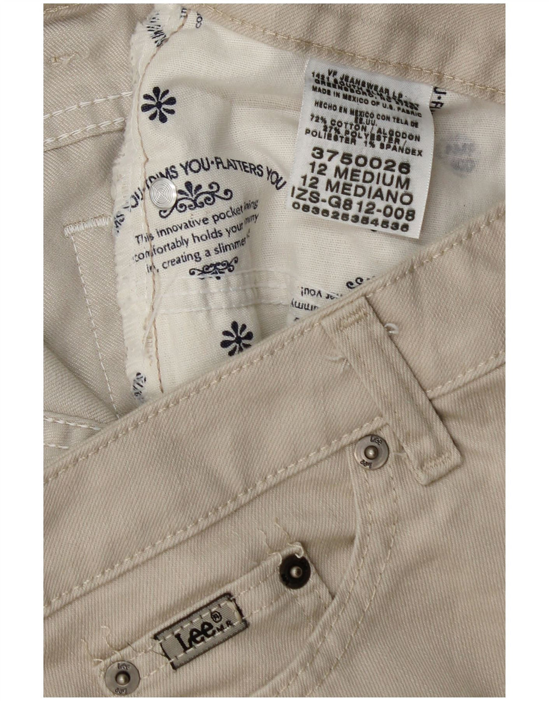 LEE Casual Shorts til kvinder US 12 Large W32 Beige Bomuld