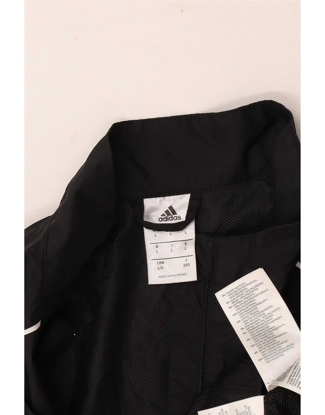 Adidas Herre Clima Proof Grafisk Zip Neck Pullover Træningsdragt Top Stor Sort