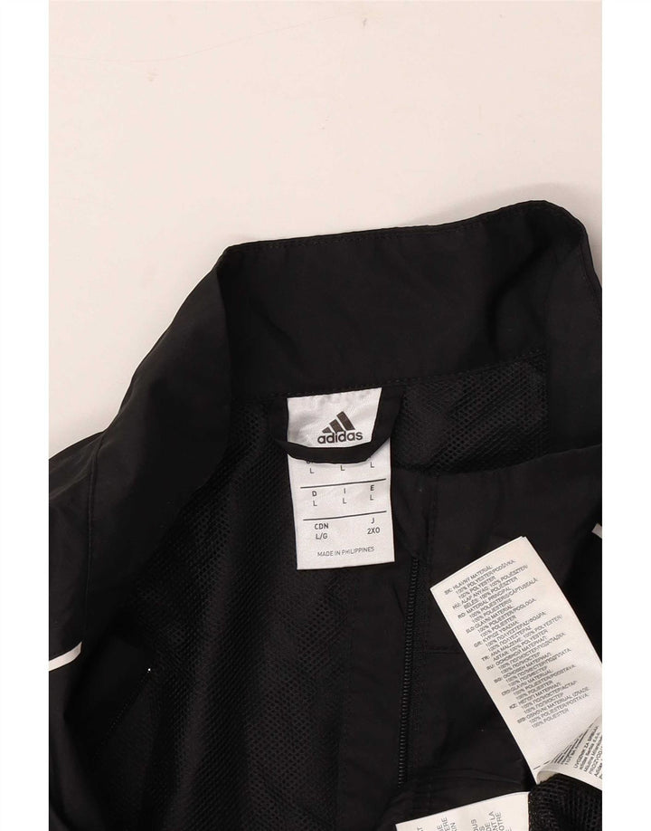 Adidas Herre Clima Proof Grafisk Zip Neck Pullover Træningsdragt Top Stor Sort