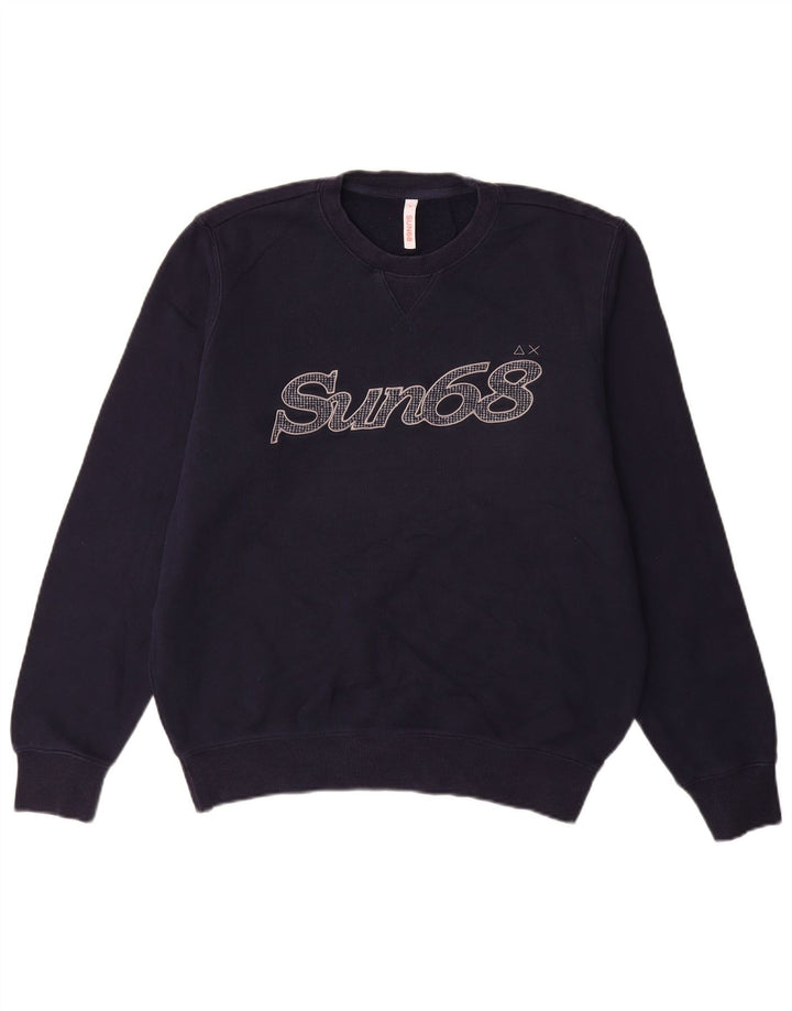 Sun68 Herre Grafisk Sweatshirt Jumper Medium Navyblå Bomuld