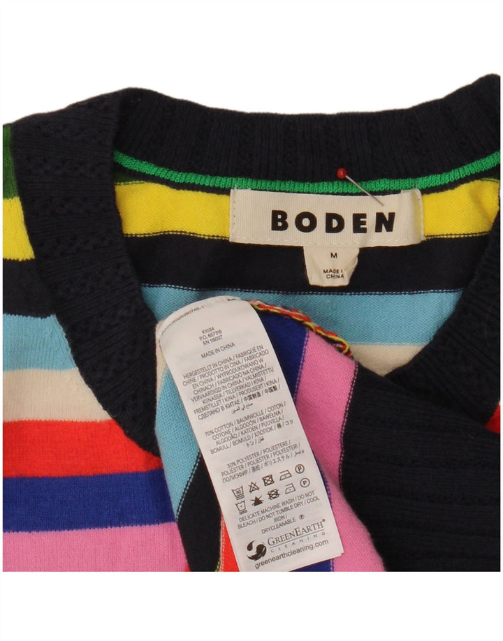 Boden Dame Crew Neck Jumper Sweater UK 14 Medium Flerfarvet Stribet