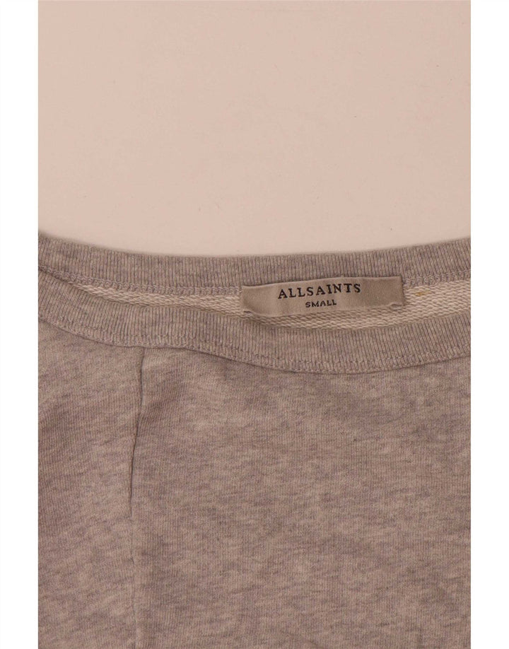 All Saints Dame Oversized Sweatshirt Jumper UK 10 Lille Grå Bomuld