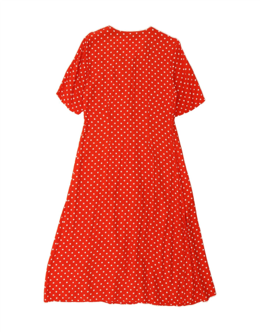 VINTAGE Womens Abstract Pattern Short Sleeves Shirt Dress UK 12 Medium Red Vintage Vintage and Second-Hand Vintage from Messina Hembry 