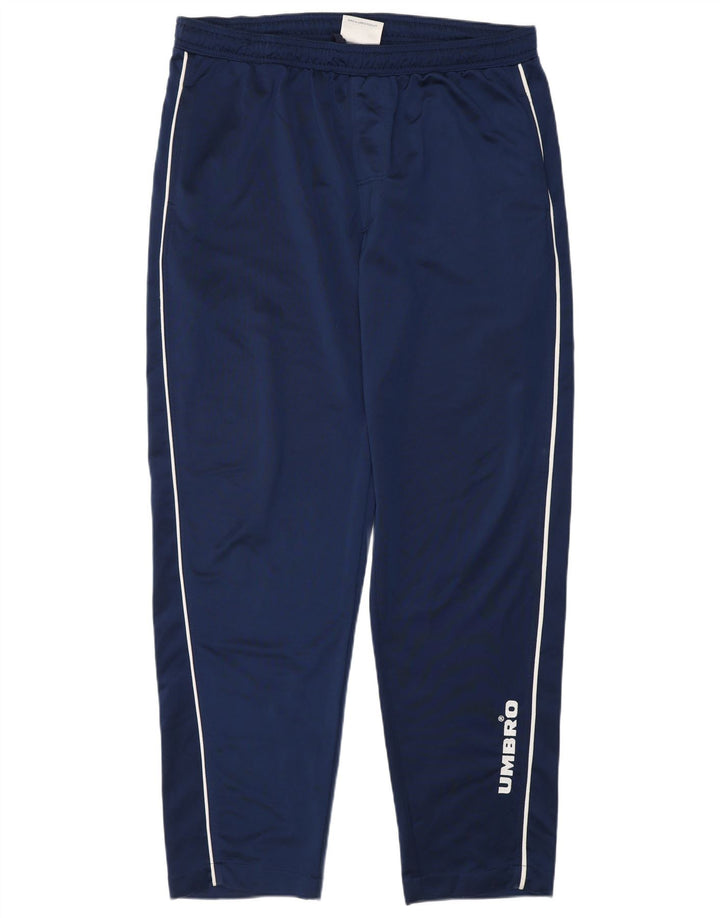 UMBRO Mens Tracksuit Trousers Large Navy Blue Polyester Sports