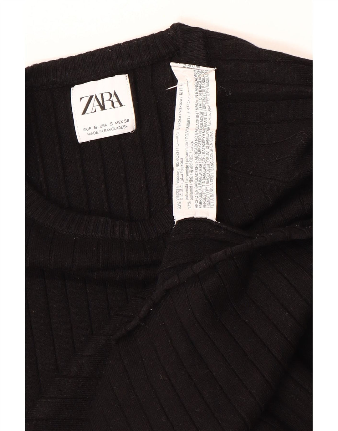 Zara Herre Boat Neck Jumper Sweater Small Black Viscose