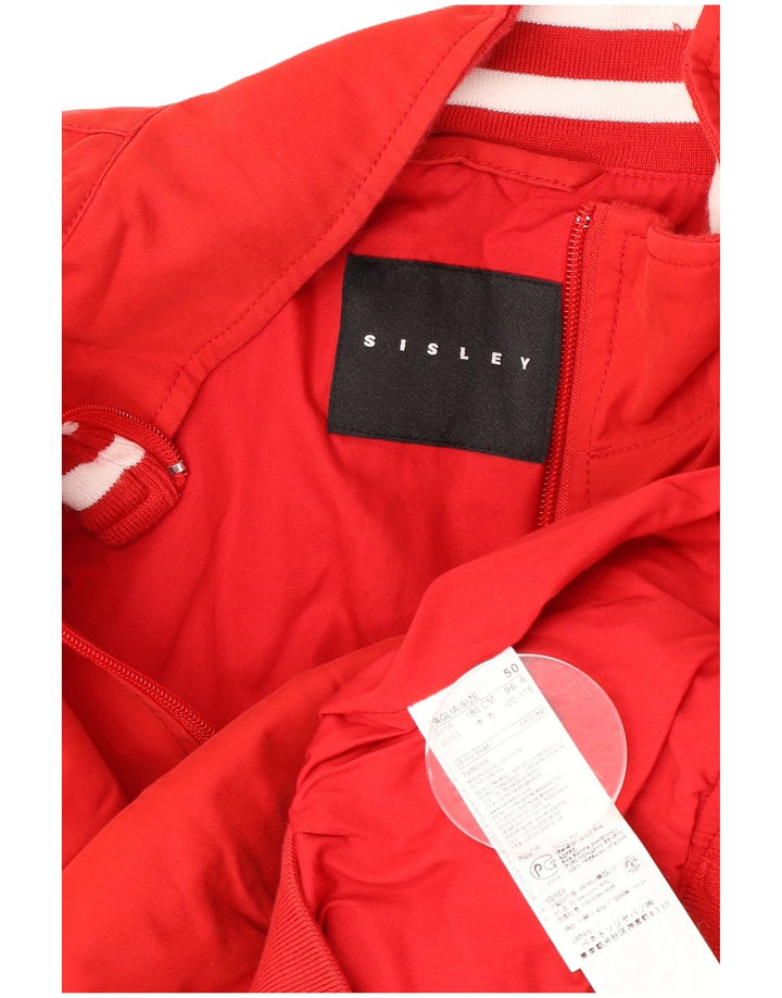 Sisley Womens Bomber Jacket IT 50 XL Rød Bomuld