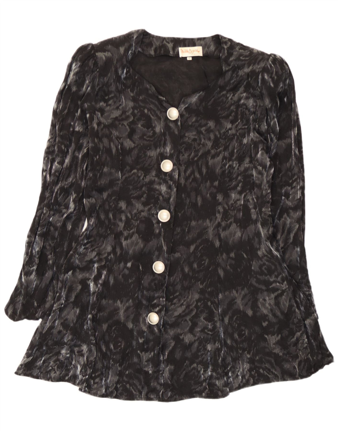 Michele Boyard Dame Longline skjortebluse EU 40 Medium Black Floral