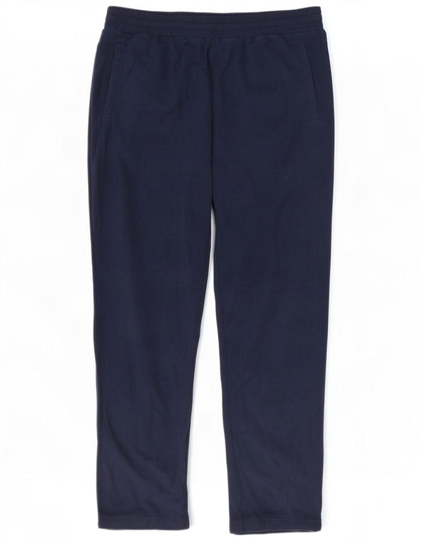 Marks & Spencer Mens Fleece Tracksuit Trousers Large Navy Blue Polyester