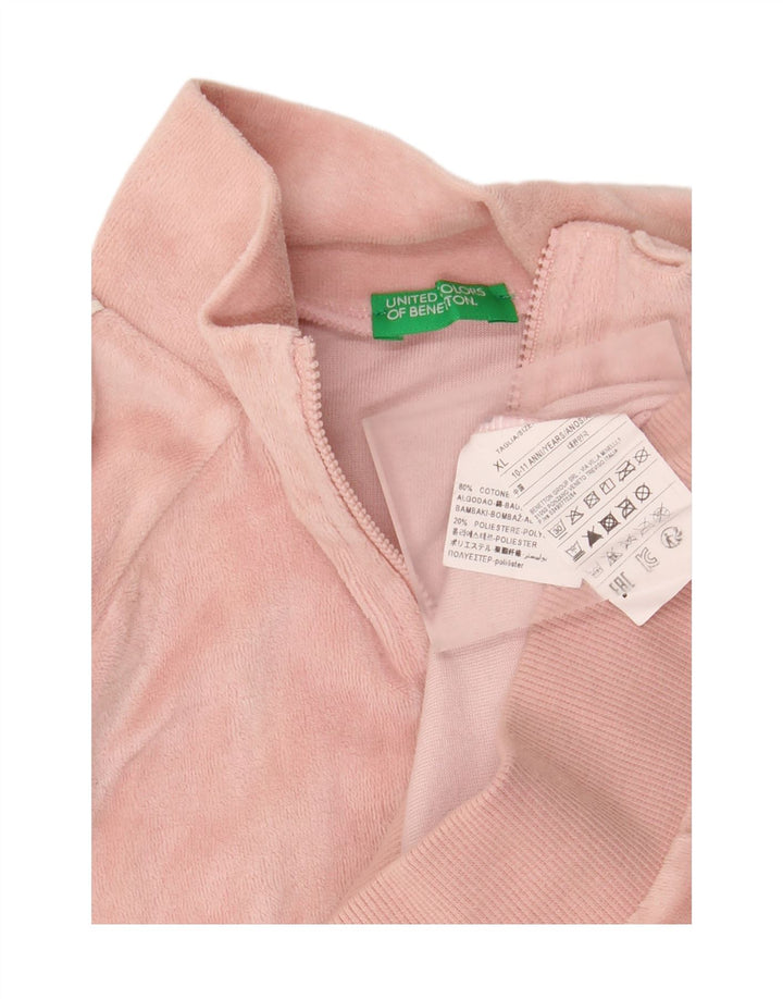 BENETTON Træningsdragt til piger Topjakke 10-11 år XL Pink Colourblock