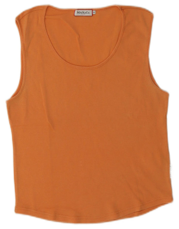 Max & Co. Dame Crop Vest Top UK 12 Medium Orange Bomuld