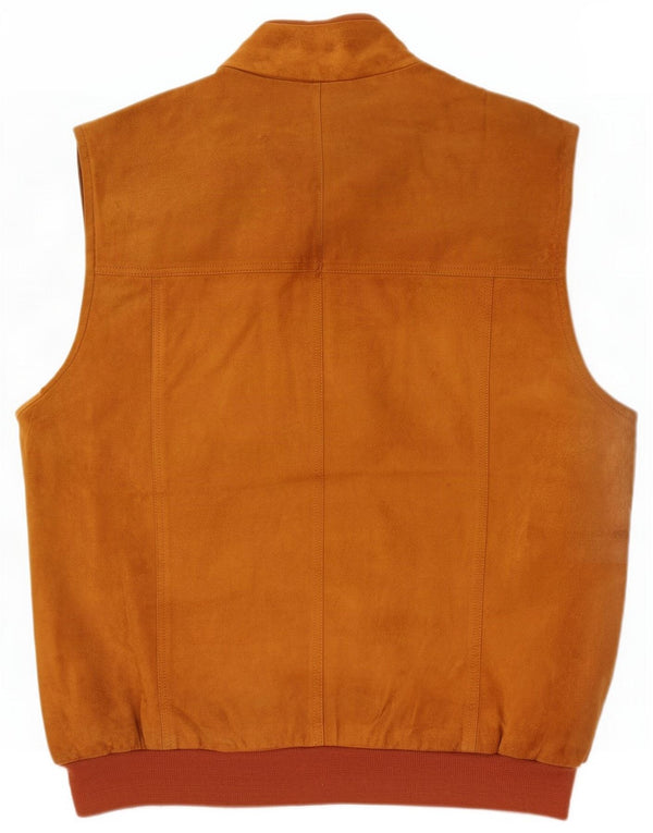 Vintage Mens Suede Gilet IT 52 XL Brown
