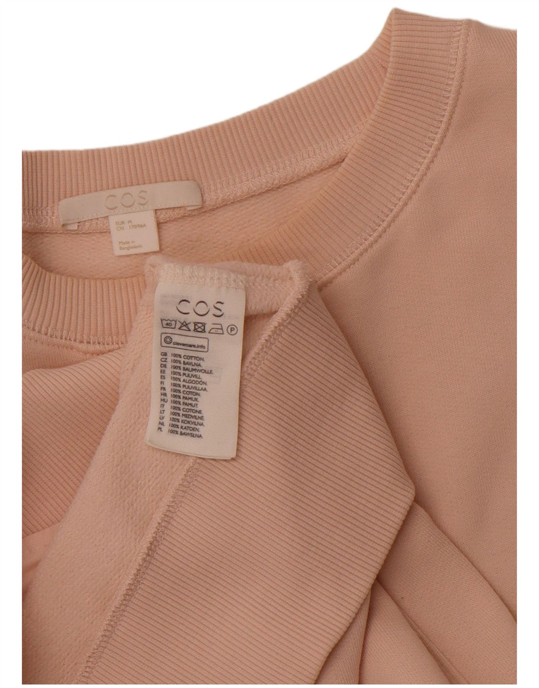 COS Womens Oversized Jumper Dress UK 14 Medium Pink Bomuld