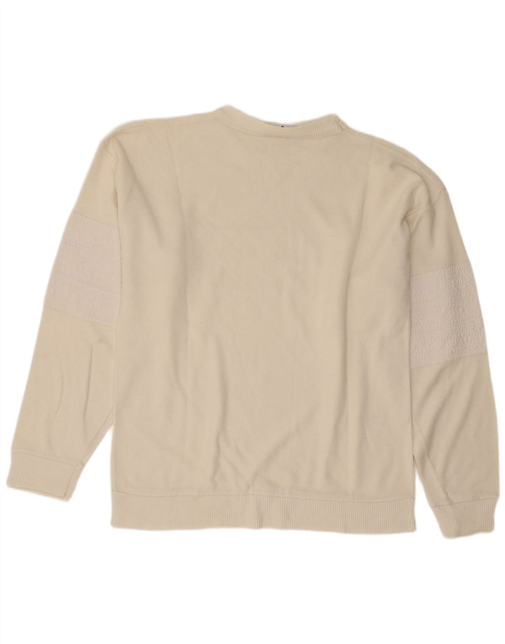Vintage herre grafisk sweatshirt jumper medium hvid bomuld