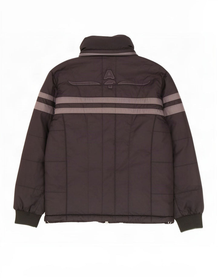 Armani Jeans Herre polstret jakke IT 50 Stor sort stribet polyester