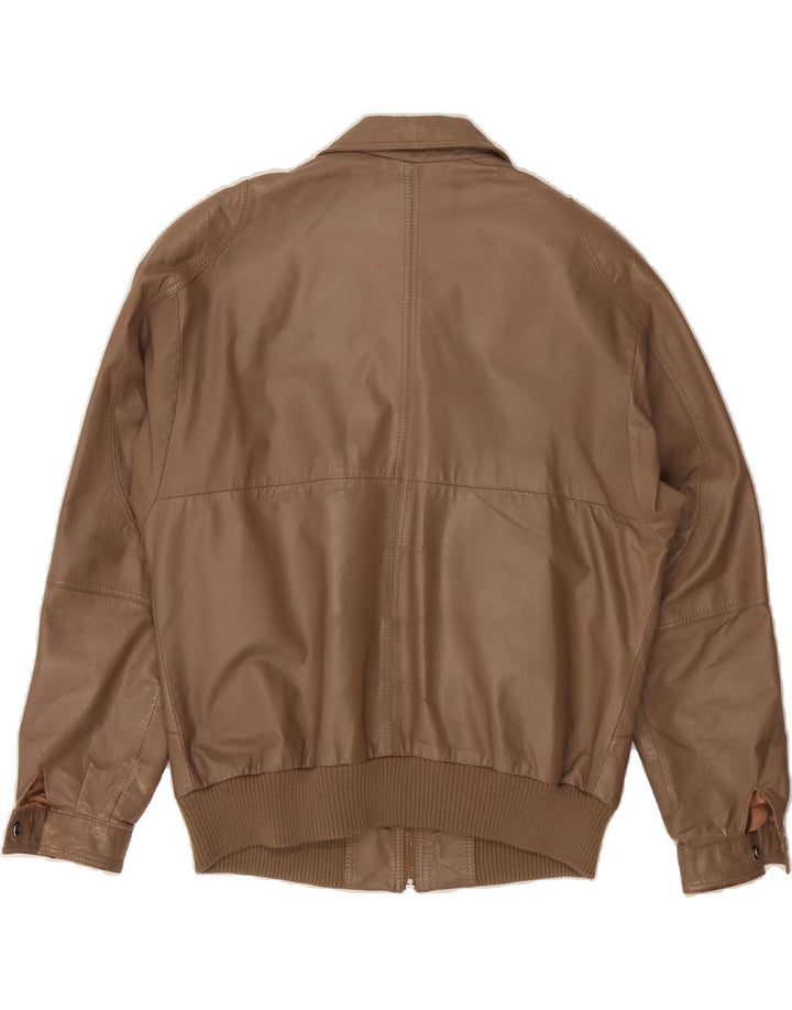 VINTAGE Womens Leather Jacket UK 14 Large Brown Leather Vintage Vintage and Second-Hand Vintage from Messina Hembry 