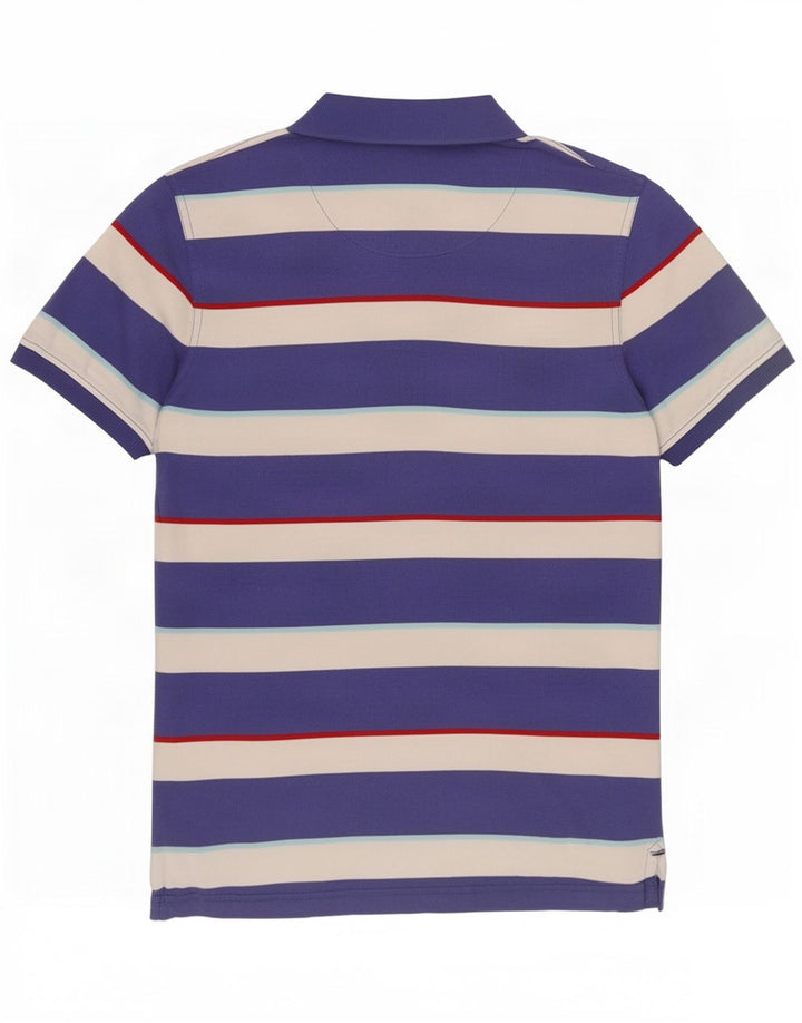 Besætningstøj Herre poloshirt Medium lilla stribet bomuld